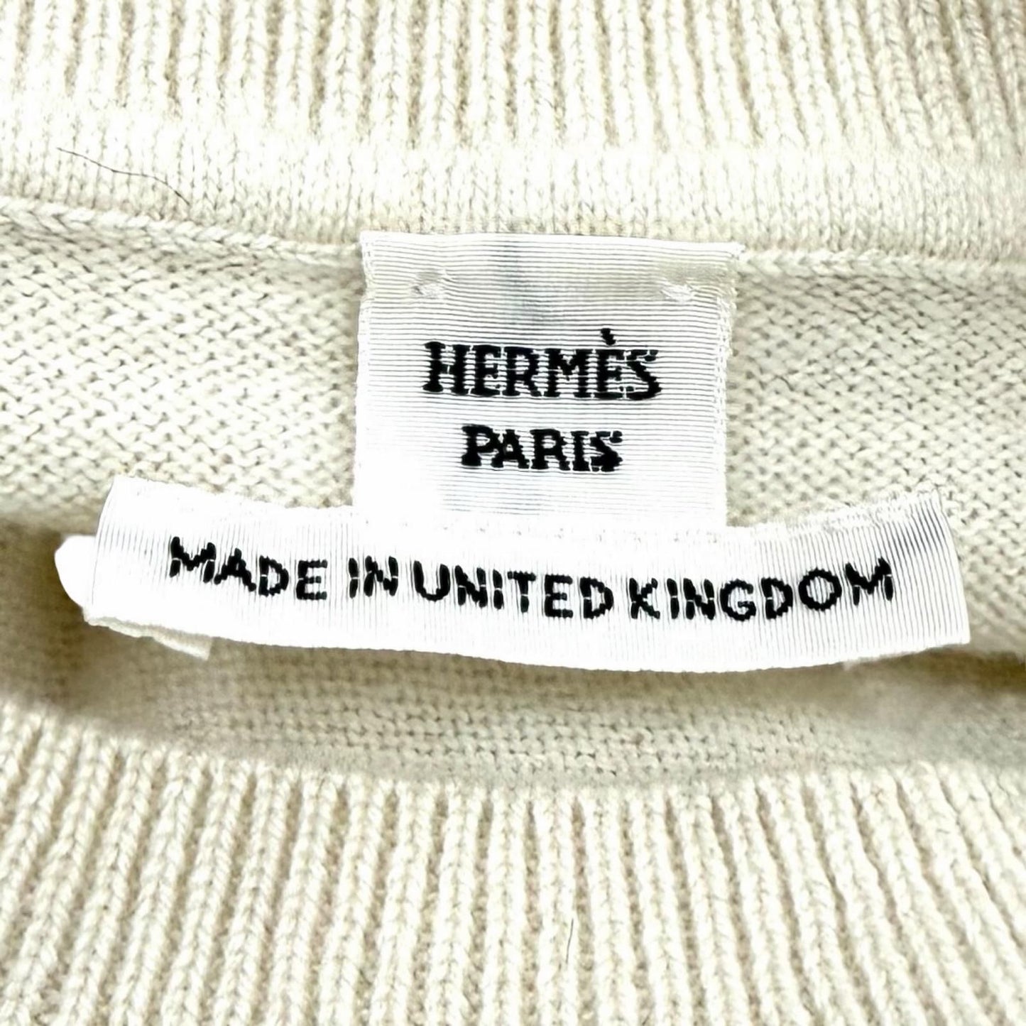Hermes Cashmere Lift Crew Neck Long Sleeve Knit Ivory 36 UK Sweater — view 6