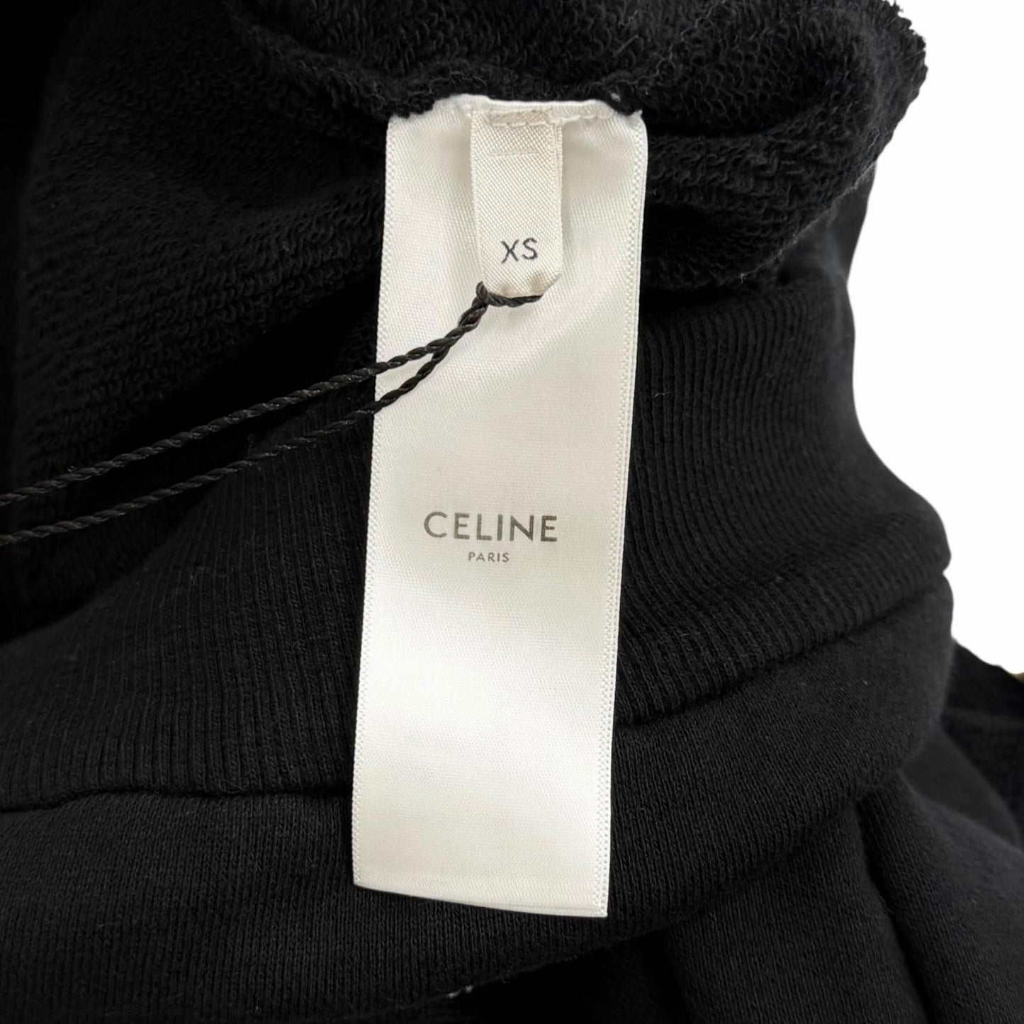 Celine Cotton 100% Invitation Back Logo Hoodie Black XS — view 6