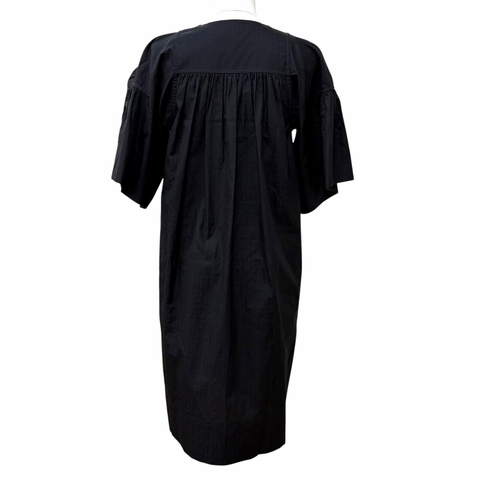 Hermes Bohemian Short Dress Gauze Mosaic Cotton 100% Black 34 — view 3