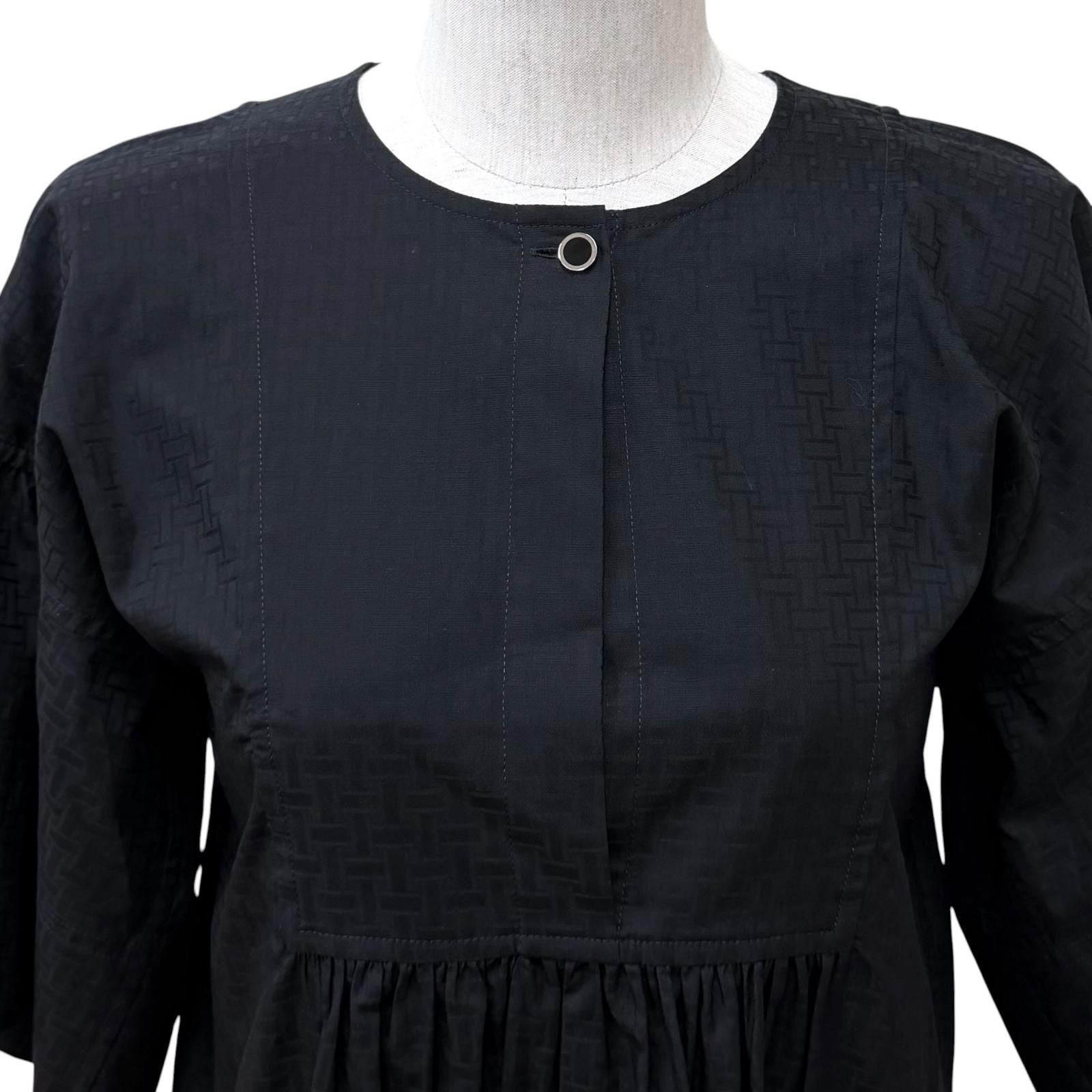 Hermes Bohemian Short Dress Gauze Mosaic Cotton 100% Black 34 — view 4
