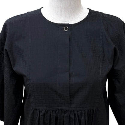 Hermes Bohemian Short Dress Gauze Mosaic Cotton 100% Black 34 — view 4