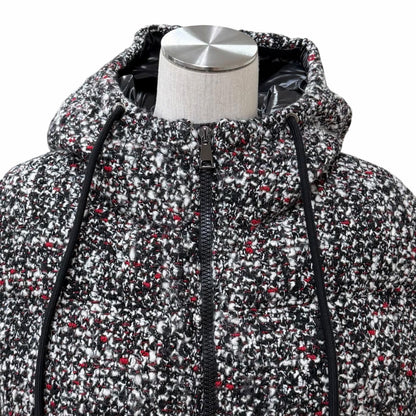 Moncler Runio Wool Blend Logo Patch Tweed Switch Hoodie Down Jacket Multi 0 — view 4