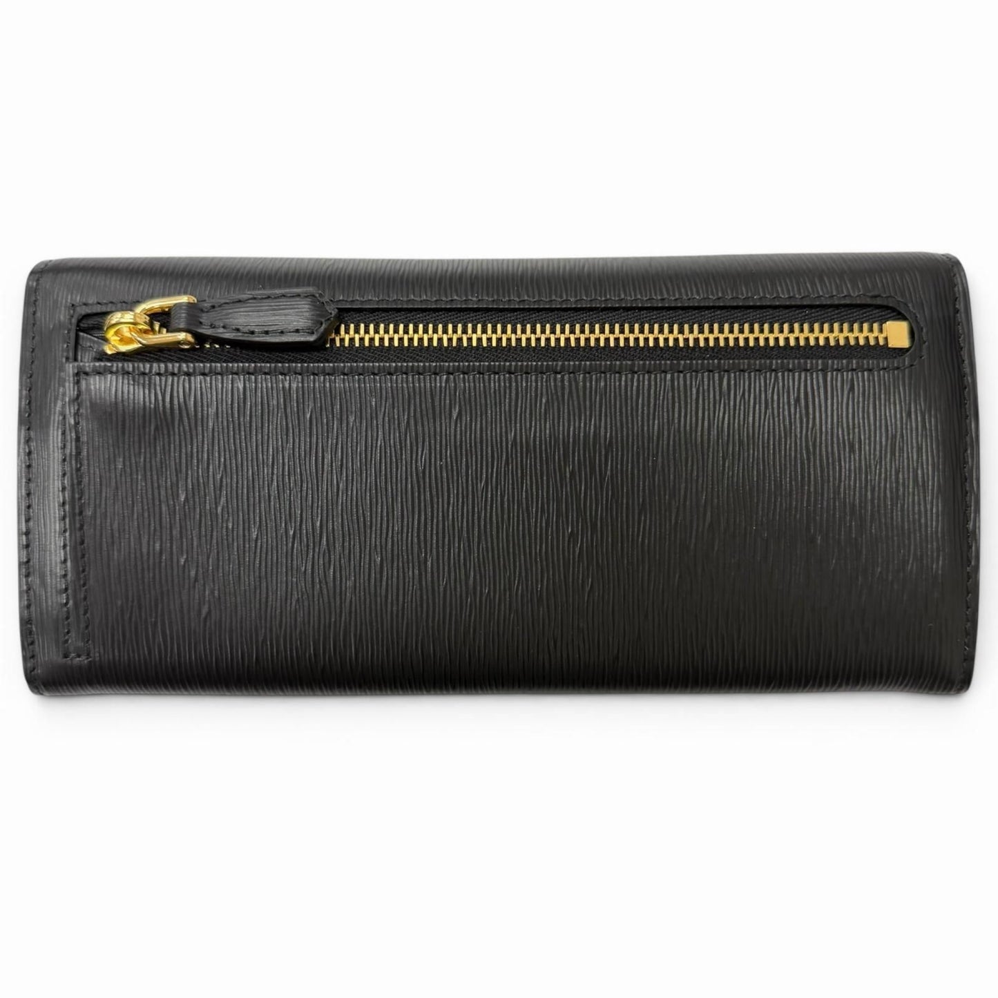 Prada Vitterombu Gold Leather Wallet Black — view 3