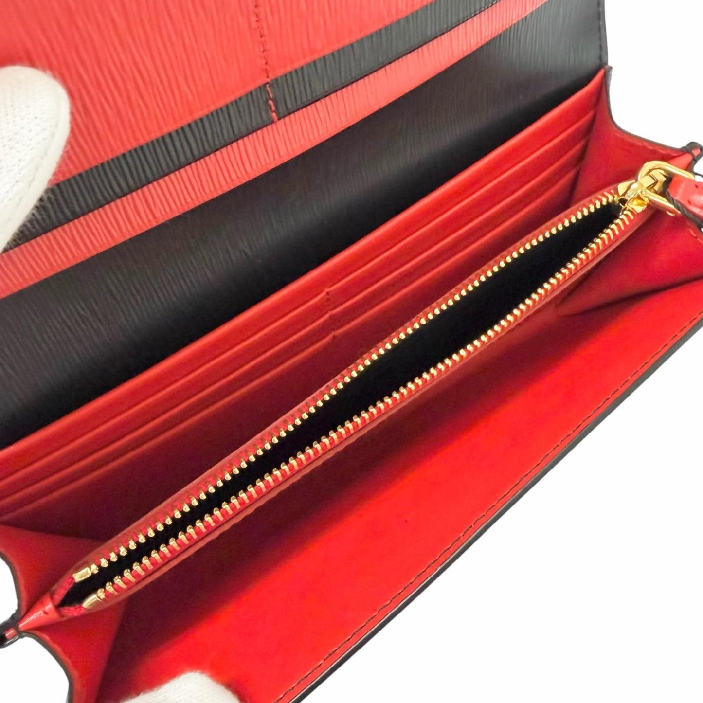 Prada Vitterombu Gold Leather Wallet Black — view 7