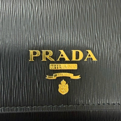 Prada Vitterombu Gold Leather Wallet Black — view 8