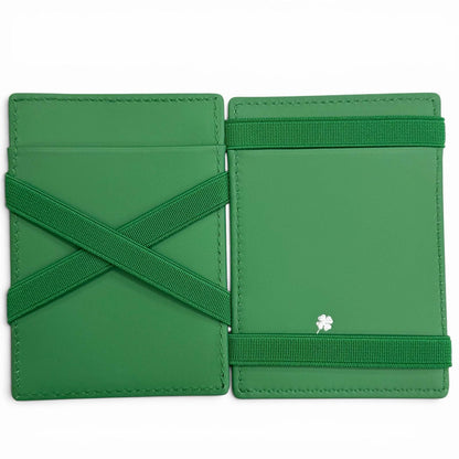 Dior Magic Wallet Calfskin Leather Clover Embossed Bifold Card Case Green — view 6