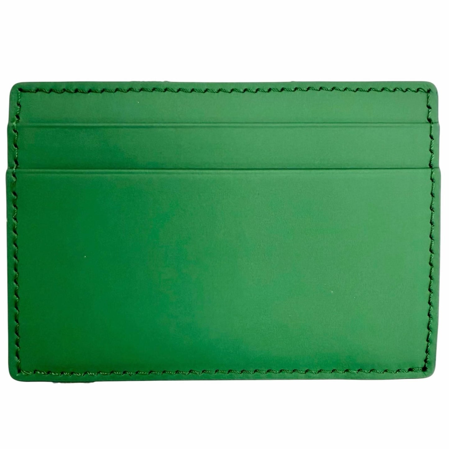 Dior Magic Wallet Calfskin Leather Clover Embossed Bifold Card Case Green — view 3