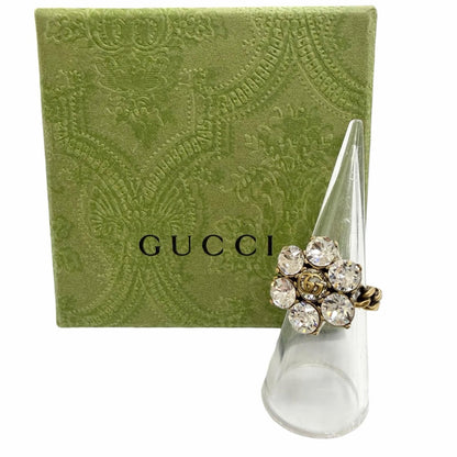 Gucci GG Marmont Flower Bijou Rhinestone Ring Gold — view 2