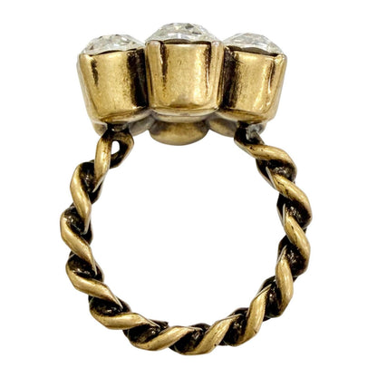 Gucci GG Marmont Flower Bijou Rhinestone Ring Gold — view 6