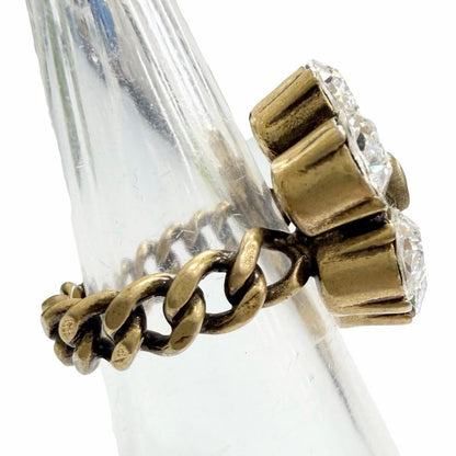Gucci GG Marmont Flower Bijou Rhinestone Ring Gold — view 4