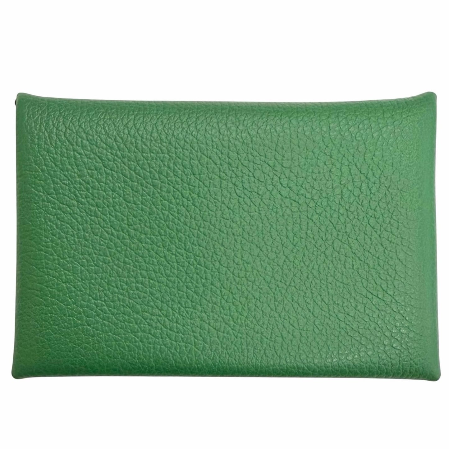Hermes Calvi Veau Epsom Silver Business Card Case Green — view 3