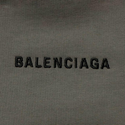 Balenciaga Logo Embroidery Pullover Sweatshirt Hoodie Gray — view 5