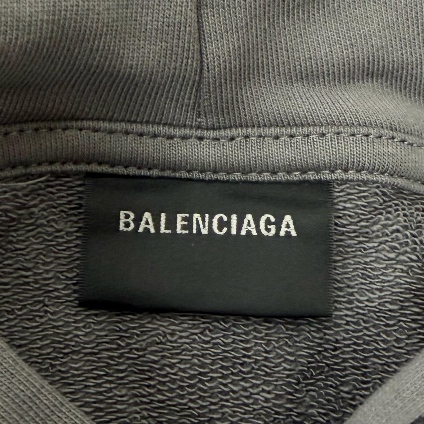 Balenciaga Logo Embroidery Pullover Sweatshirt Hoodie Gray — view 6