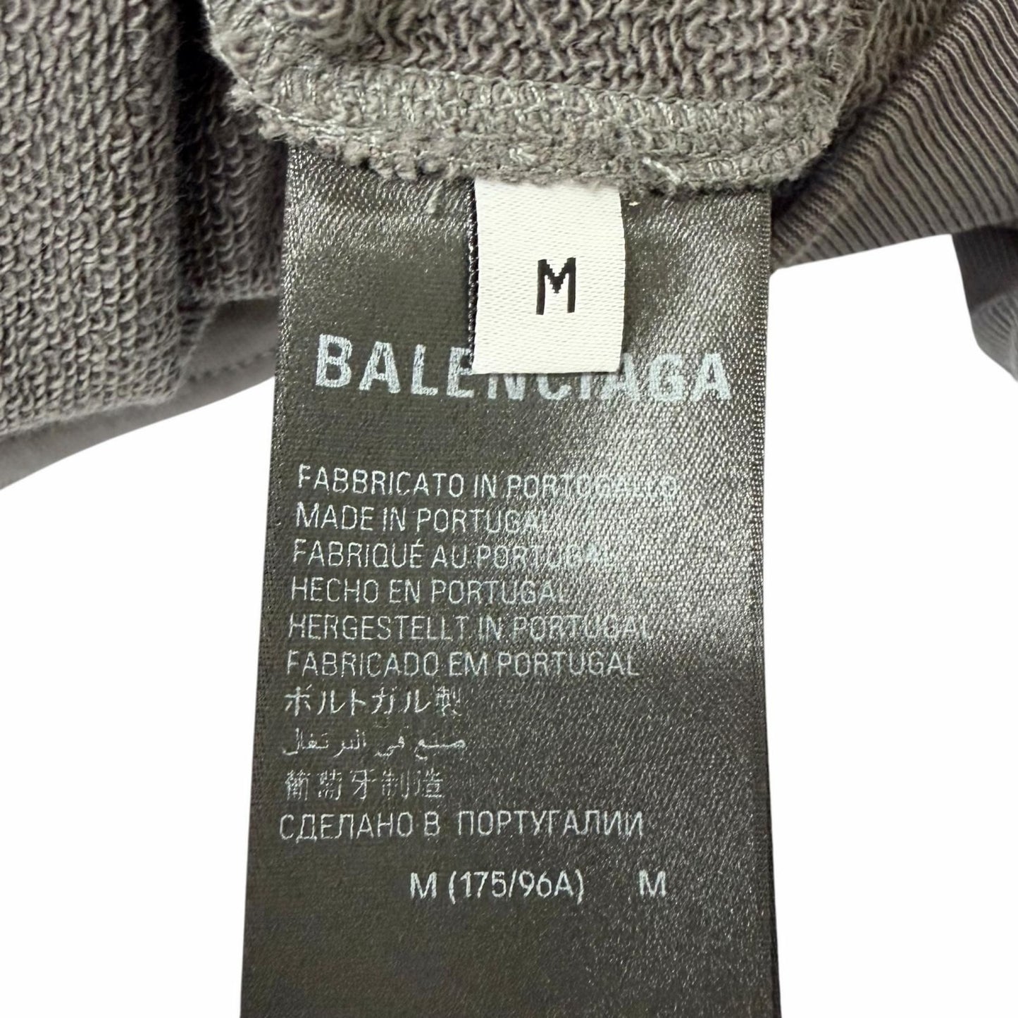 Balenciaga Logo Embroidery Pullover Sweatshirt Hoodie Gray — view 9