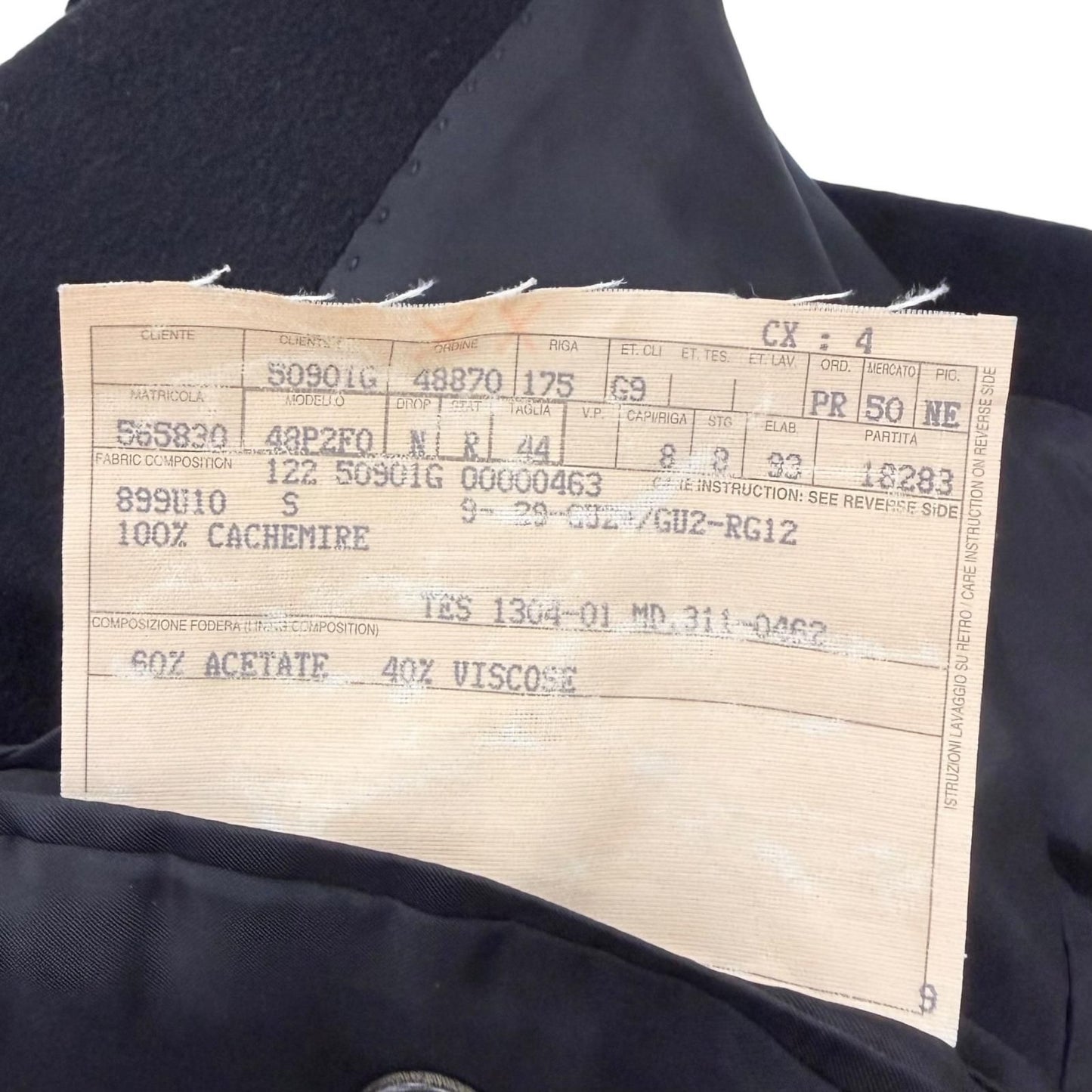 Gucci Vintage Cashmere Fly Front Che Star Coat Long Black 50 Recommended — view 8