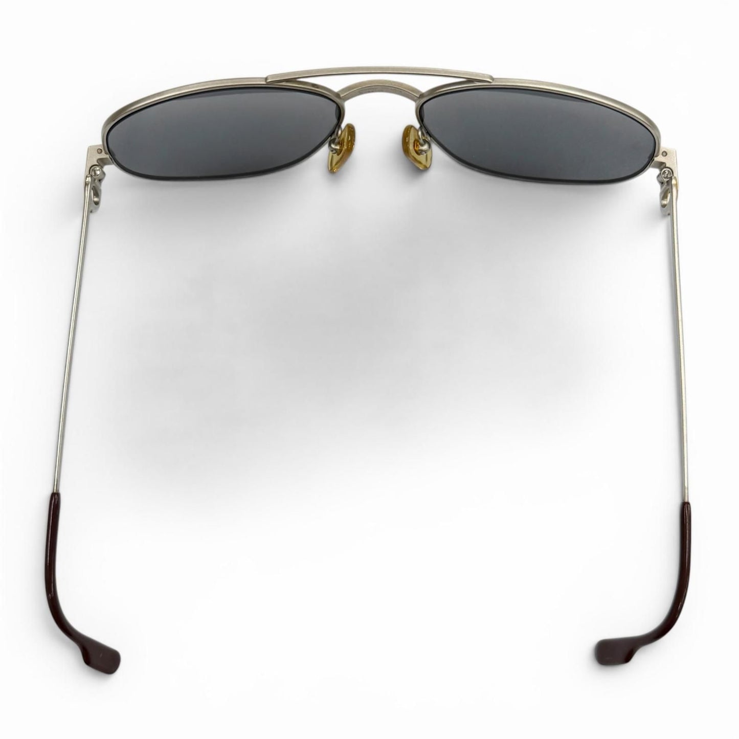 Cartier Vintage Santos Two Bridge Teardrop Eyewear Sunglasses Matte Silver — view 6
