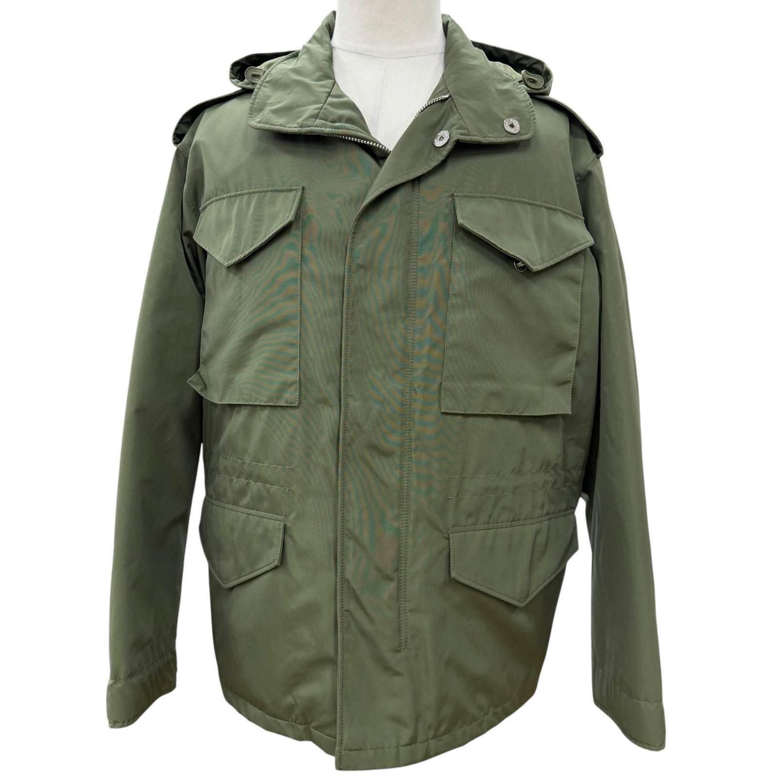 Prada Camouflage Padded Liner Hooded Double Zip Up Mod Coat Khaki