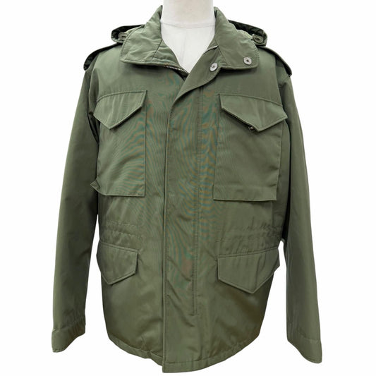 Prada Camouflage Padded Liner Hooded Double Zip Up Mod Coat Khaki