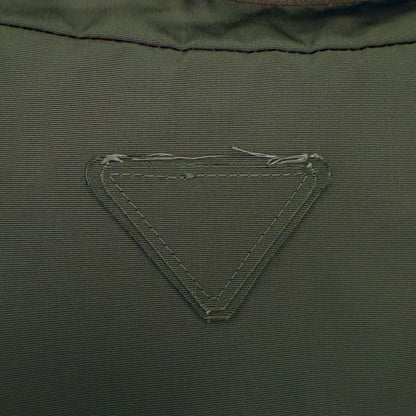 Prada Camouflage Padded Liner Hooded Double Zip Up Mod Coat Khaki — view 6