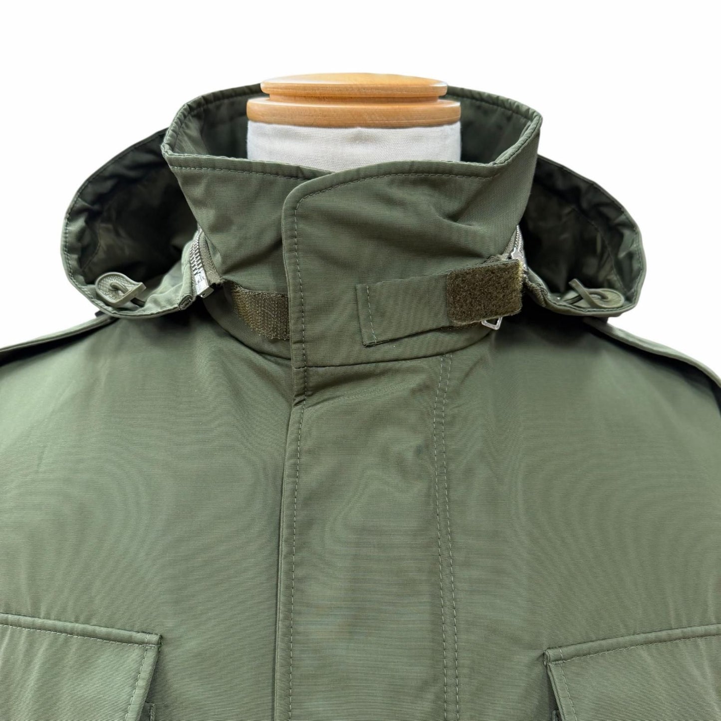 Prada Camouflage Padded Liner Hooded Double Zip Up Mod Coat Khaki — view 2
