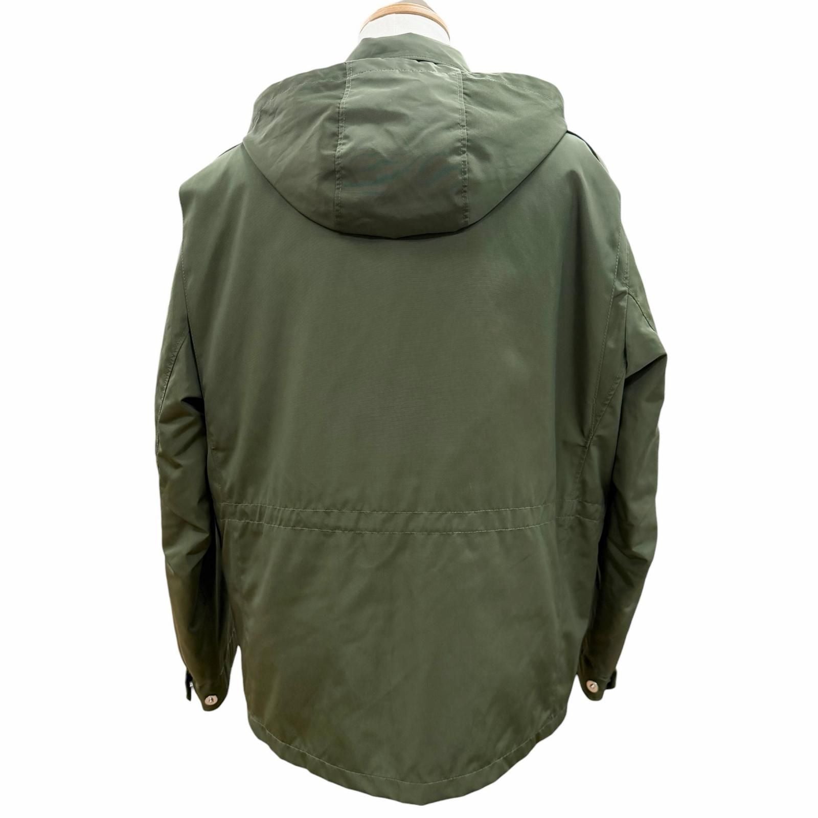 Prada Camouflage Padded Liner Hooded Double Zip Up Mod Coat Khaki — view 4