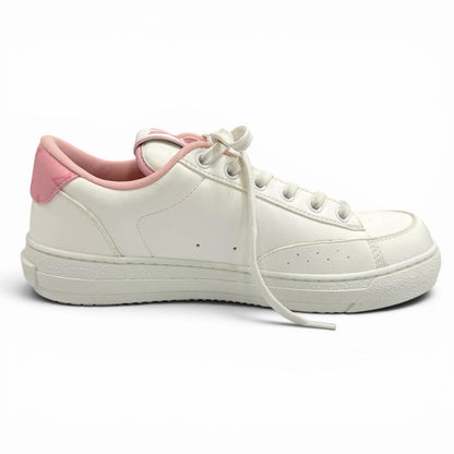 Louis Vuitton Charlie Line LV Logo Lace Up Leather Low Cut Sneakers White Pink — view 6