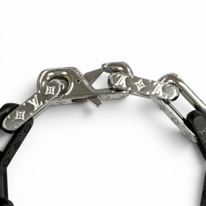 Louis Vuitton Bracelet Monogram Chain Black Silver — view 7