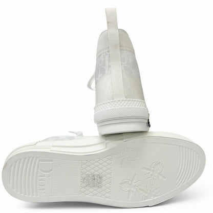 Dior Homme Rubber Oblique All Over Pattern Lace Up High Cut Sneakers White — view 4