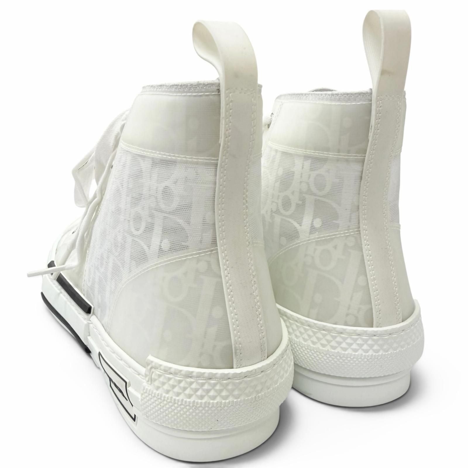 Dior Homme Rubber Oblique All Over Pattern Lace Up High Cut Sneakers White — view 5