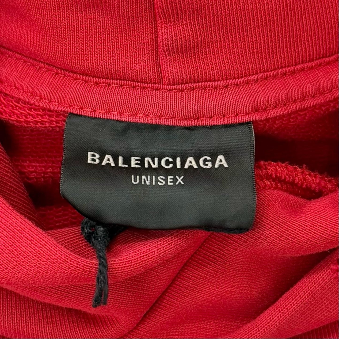 Balenciaga Faux Logo Round Hem Hoodie Cotton 100% Distressed Pullover — view 6