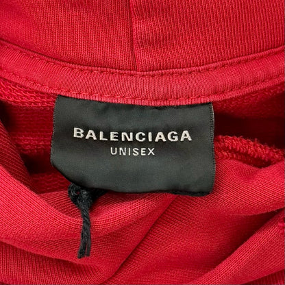 Balenciaga Faux Logo Round Hem Hoodie Cotton 100% Distressed Pullover — view 6