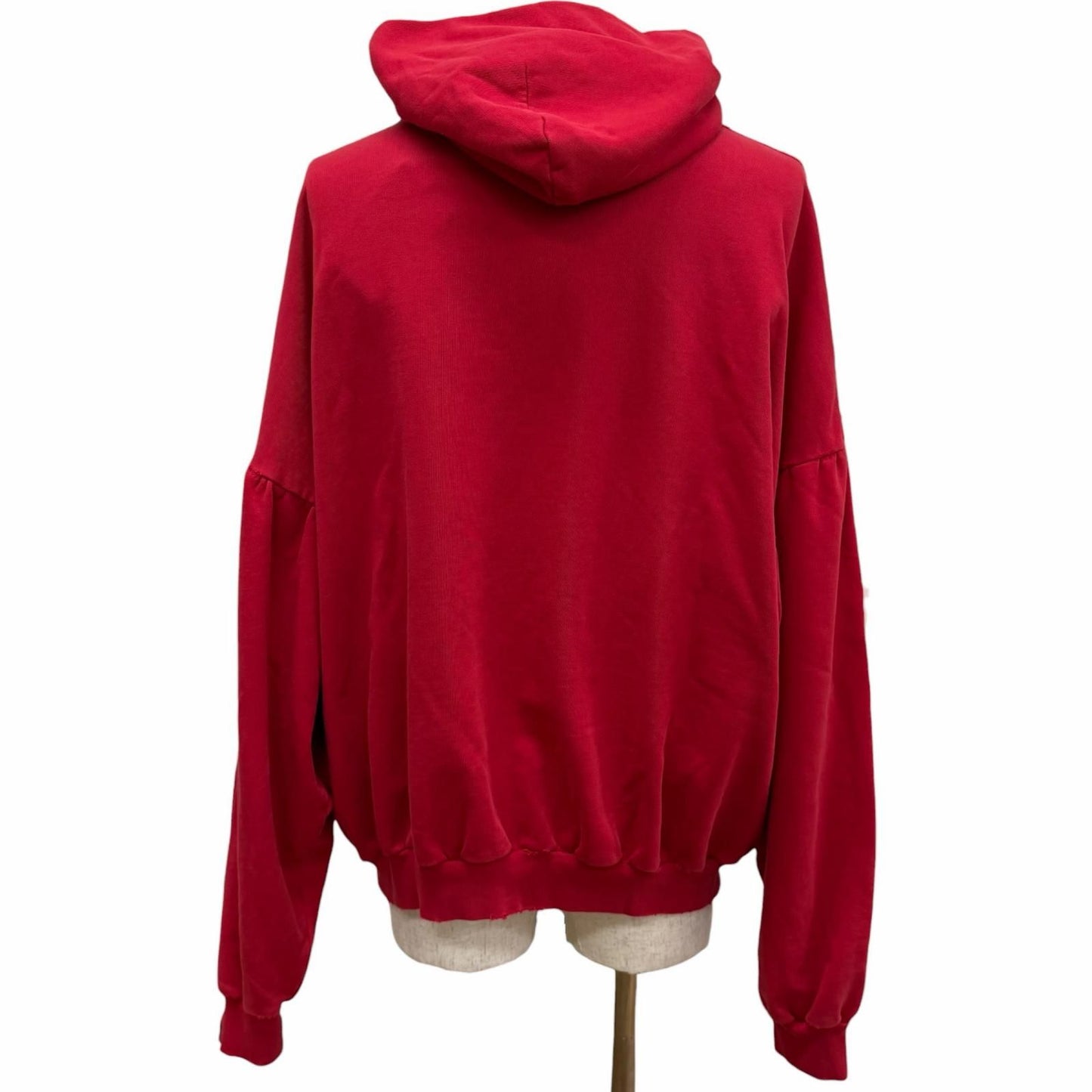 Balenciaga Faux Logo Round Hem Hoodie Cotton 100% Distressed Pullover — view 4