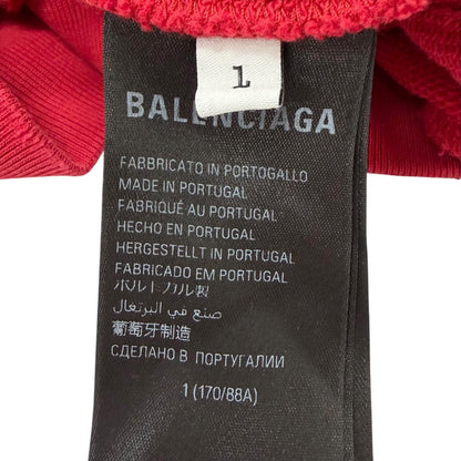 Balenciaga Faux Logo Round Hem Hoodie Cotton 100% Distressed Pullover — view 7