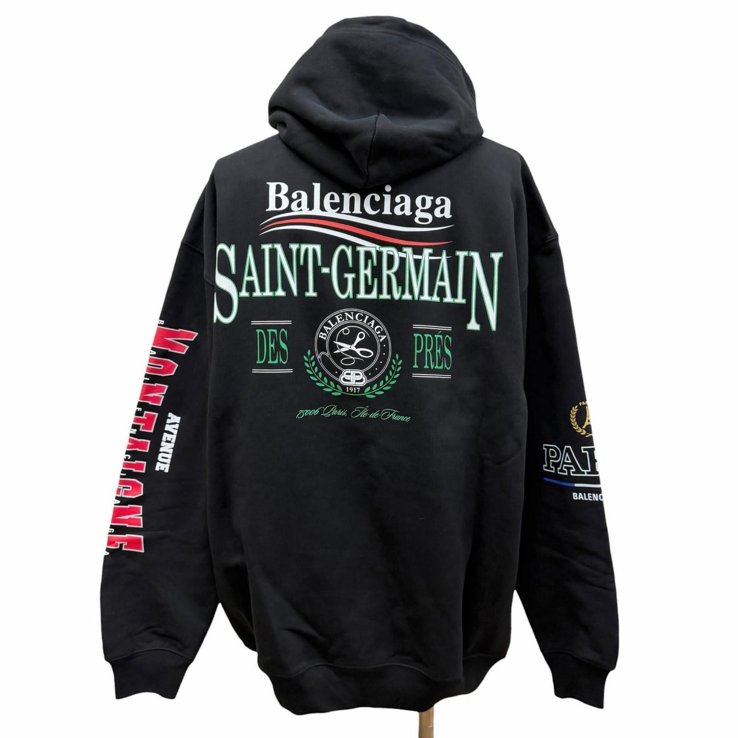 Balenciaga Campaign Logo Print Oversize Pullover Hoodie Black XS — view 3