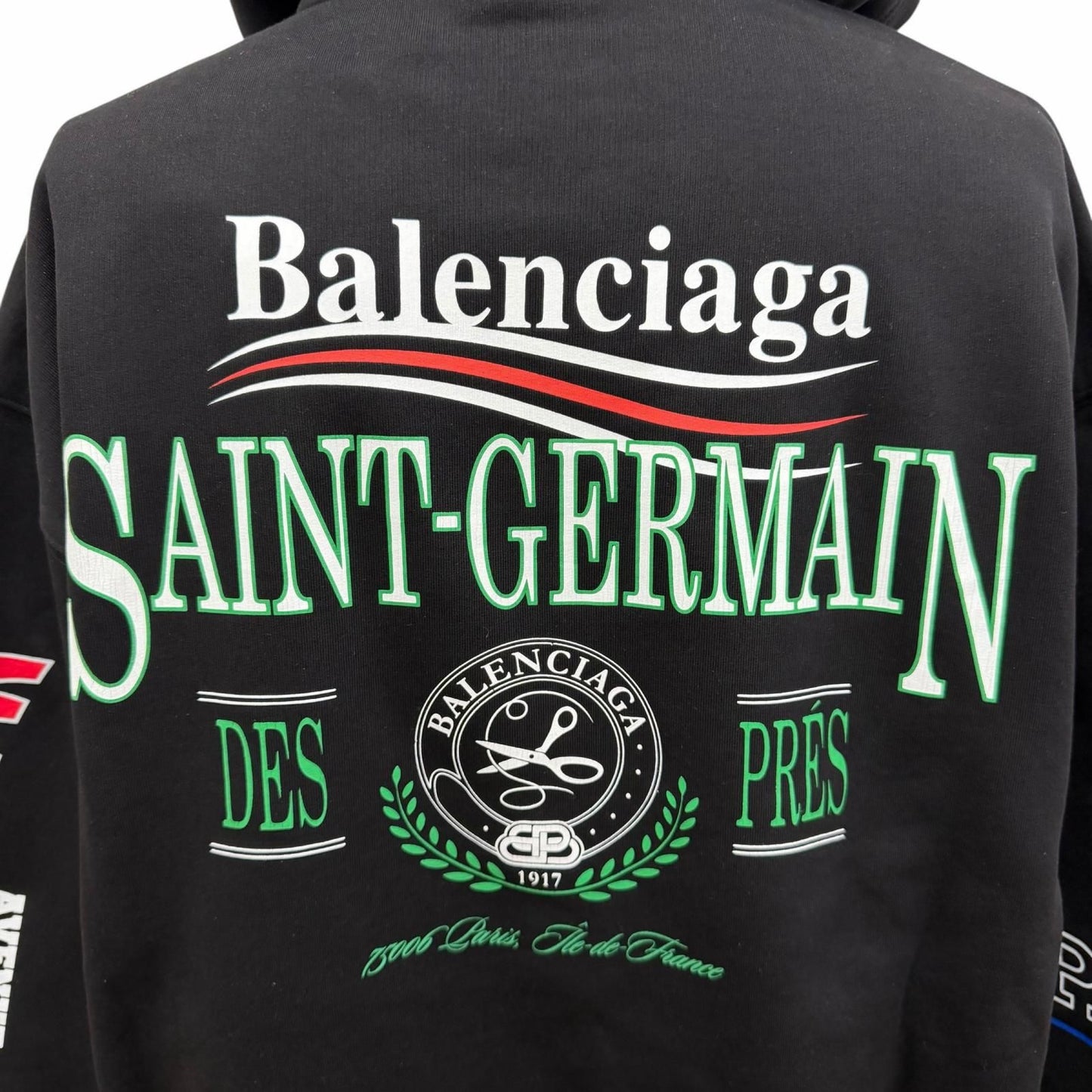 Balenciaga Campaign Logo Print Oversize Pullover Hoodie Black XS — view 6