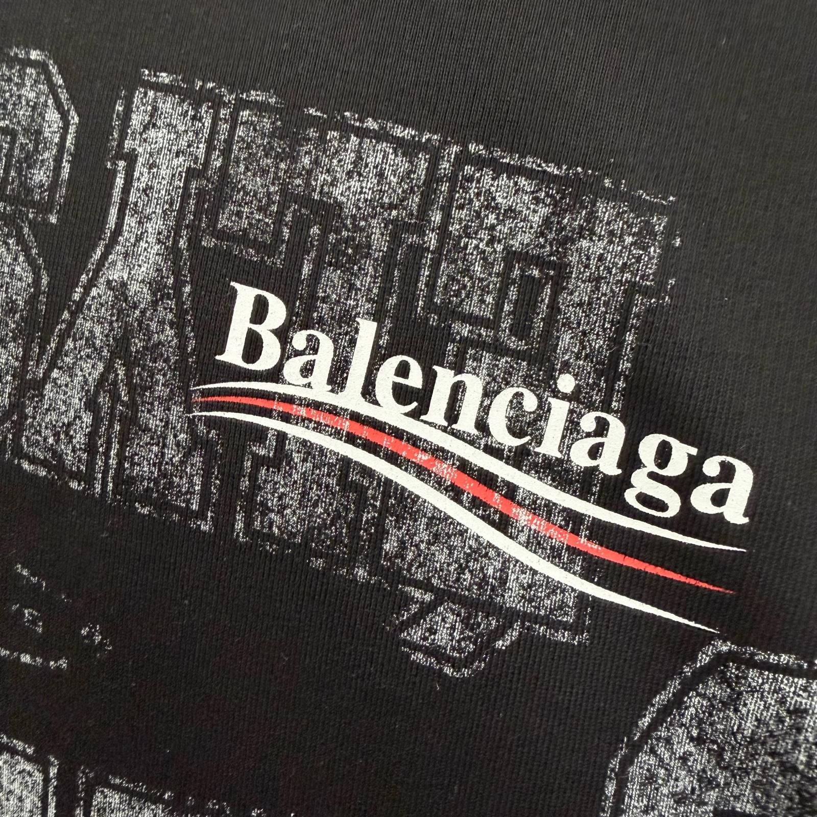 Balenciaga Campaign Logo Print Oversize Pullover Hoodie Black XS — view 5