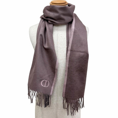 Dior Homme Silk 100% CD Logo Embroidery Fringe Scarf Shawl Pink — view 2
