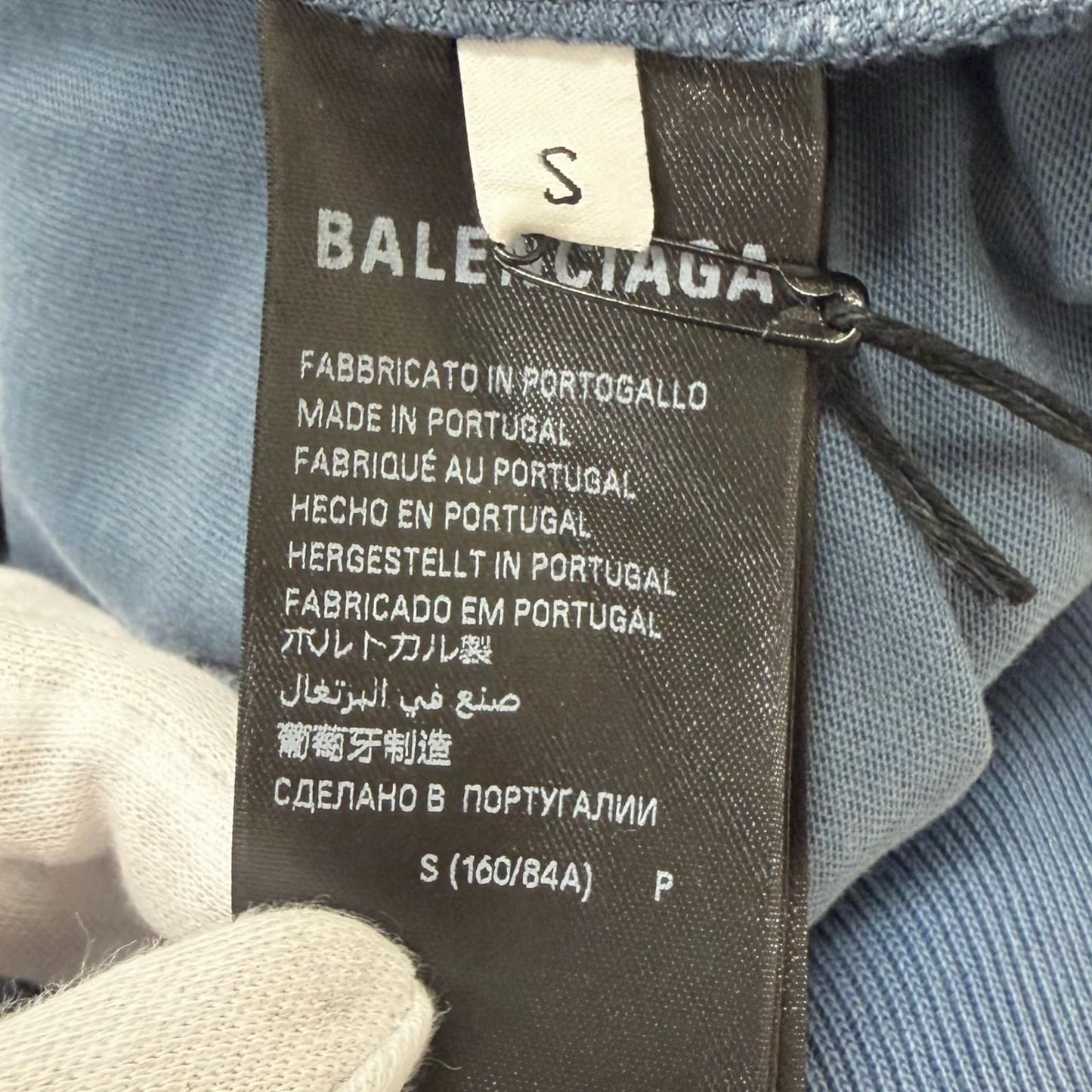Balenciaga Destroy Layered Sports Hoodie Processing Pullover Light Blue — view 6