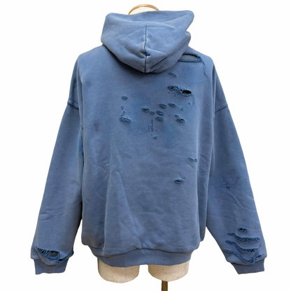 Balenciaga Destroy Layered Sports Hoodie Processing Pullover Light Blue — view 2