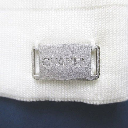 Chanel Short Sleeve Knit Sweater Top 38 White Logo Plate — view 5
