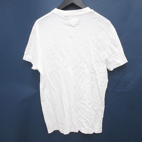 Prada Triangle Plate T-Shirt XS White Logo Embroidery Patch