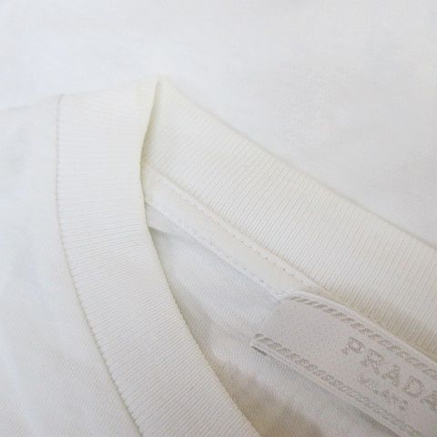 Prada Triangle Plate T-Shirt XS White Logo Embroidery Patch — view 6