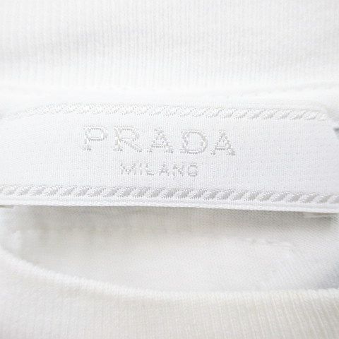 Prada Triangle Plate T-Shirt XS White Logo Embroidery Patch — view 3