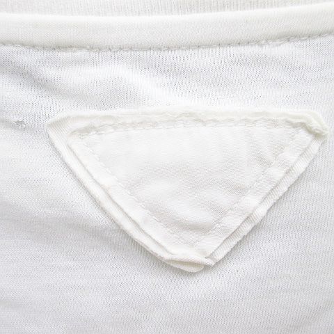 Prada Triangle Plate T-Shirt XS White Logo Embroidery Patch — view 5