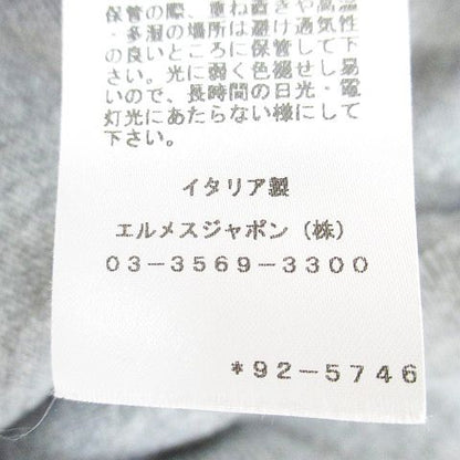 Hermes Long Sleeve Knit Sweater High Neck Quarter Zip Sheep Leather S Gray Line — view 6