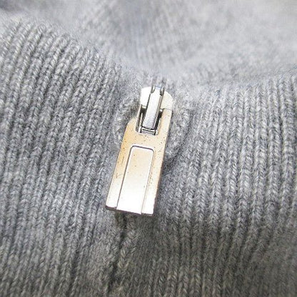 Hermes Long Sleeve Knit Sweater High Neck Quarter Zip Sheep Leather S Gray Line — view 5