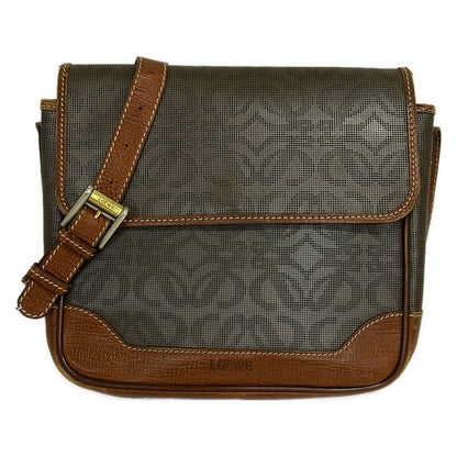 Loewe Shoulder Bag Dark Brown Amazona Embossed Leather