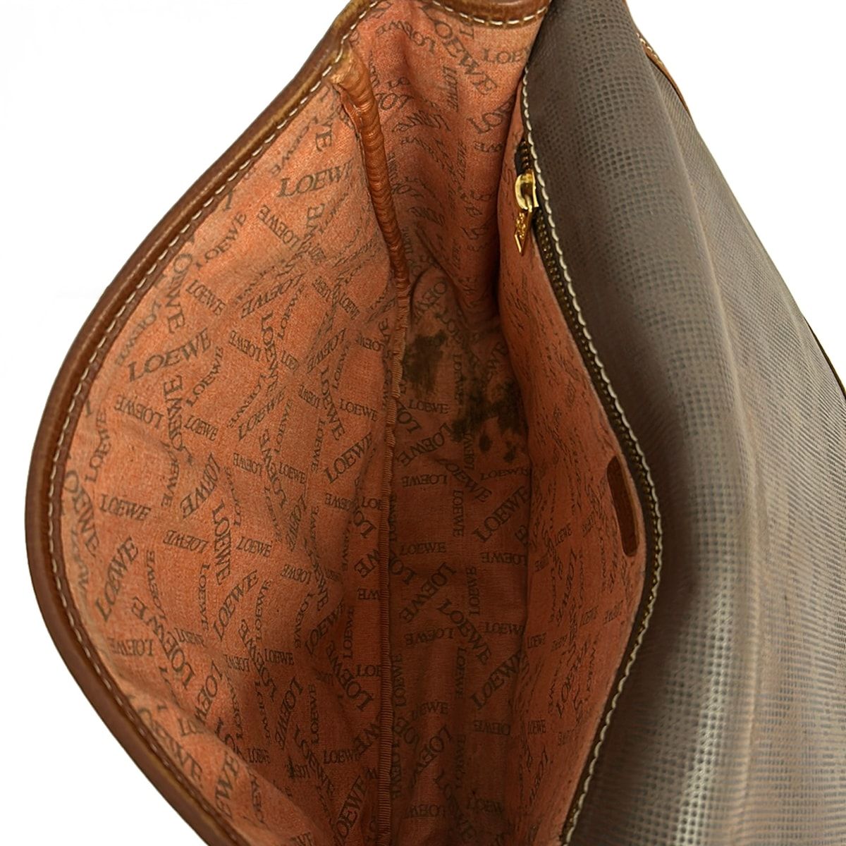 Loewe Shoulder Bag Dark Brown Amazona Embossed Leather — view 6