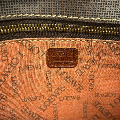 Loewe Shoulder Bag Dark Brown Amazona Embossed Leather — view 7