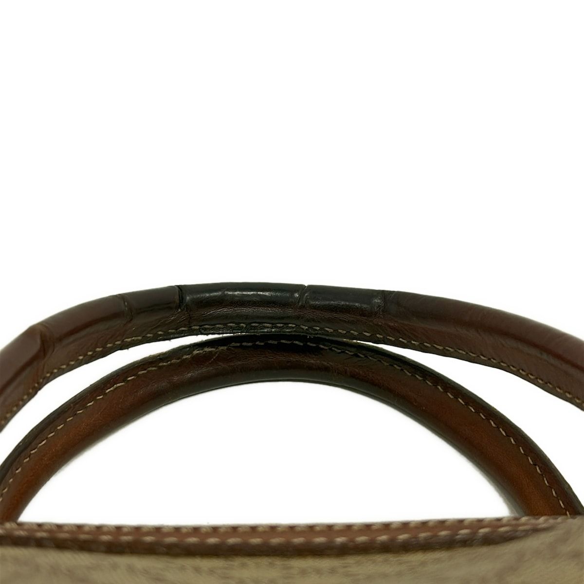 Celine Handbag Macadam Pattern Beige Brown Mini Boston Leather — view 9
